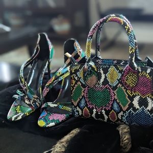 Faux Snake Skin purse and matching shoes